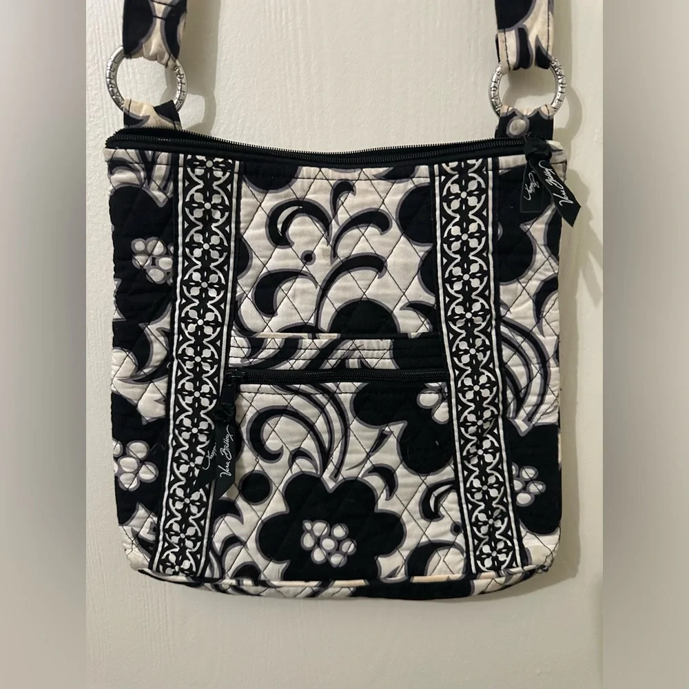 Vera Bradley Floral Black and White Shoulder Bag